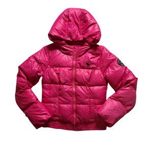 Abercrombie Kids Pink Hooded Puffer Jacket Girls Size XL